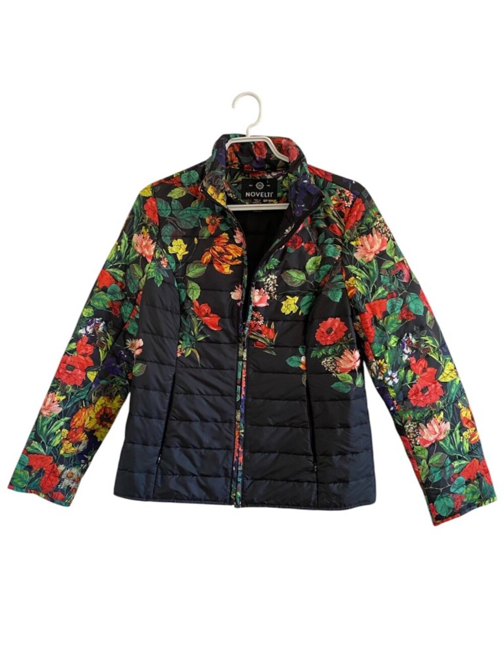 Novelti Women Small Floral Quilted Lightweight Puffer Jacket Packable S Like New